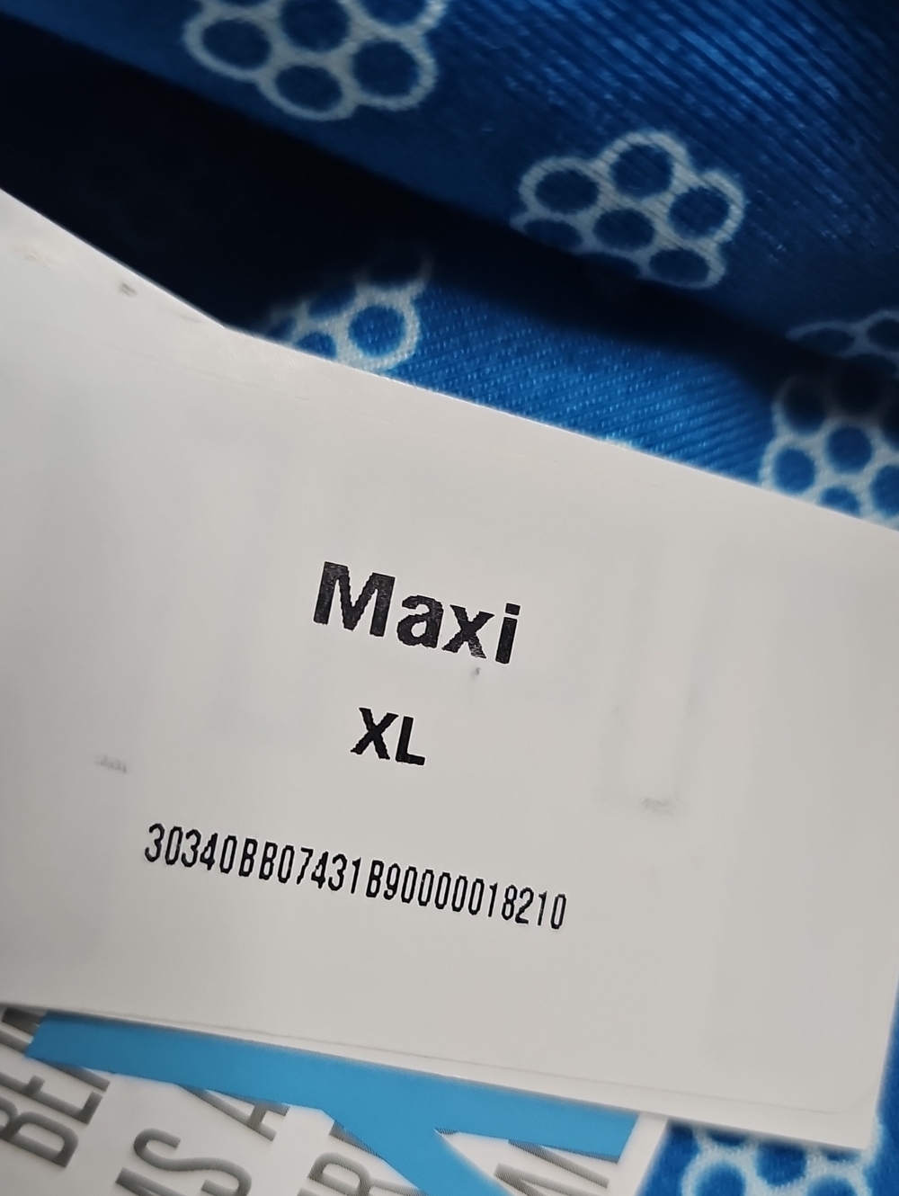 Lularoe Blue Printed Maxi Dress with Border Detail - Picture 5 of 7